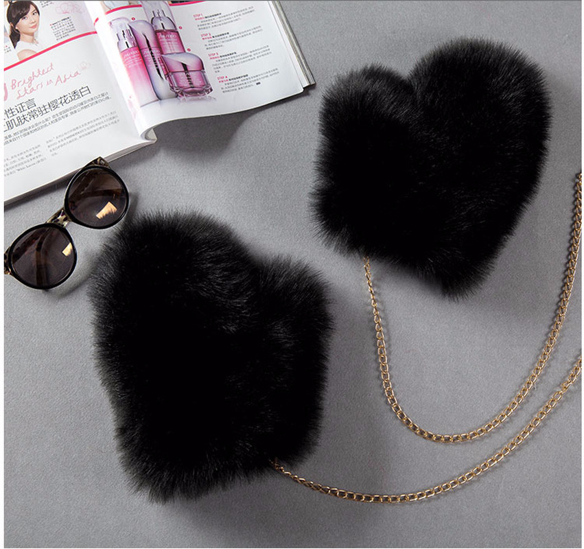 Faux fox fur Mittens Female Gloves Lined pu Glove Russian winter Removable Chain Fur White Gloves womens fashion gloves D19011005