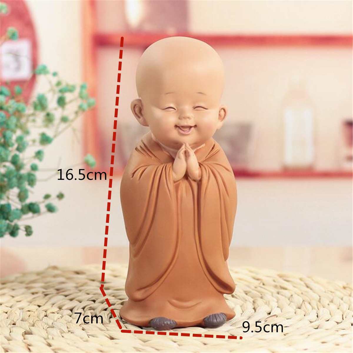 Little Monk Sculpture Chinese Style Resin Hand-Carved Home Decoration Accessories Gift Small Buddha Statue 210414
