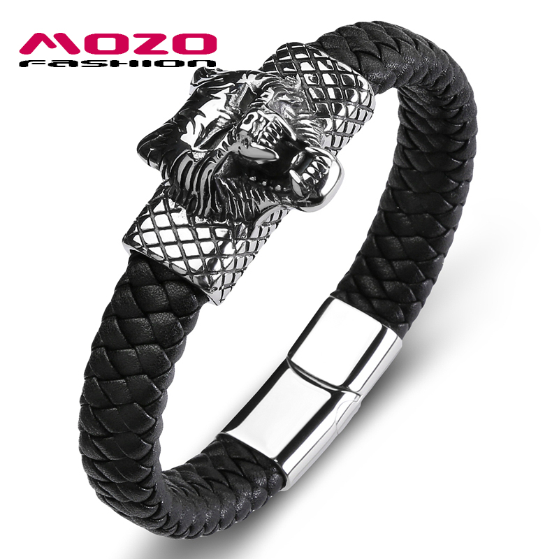 MOZO FASHION 2020 Men Bracelet Genuine Leather Stainless Steel Wolf Bracelets Man Grid Collocation Punk Cuffs Jewelry Gifts 146
MOZO FASHION 2020 Men Bracelet Genuine Leather Stainless Steel Wolf Bracelets Man Grid Collocation Punk Cuffs Jewelry Gifts 146