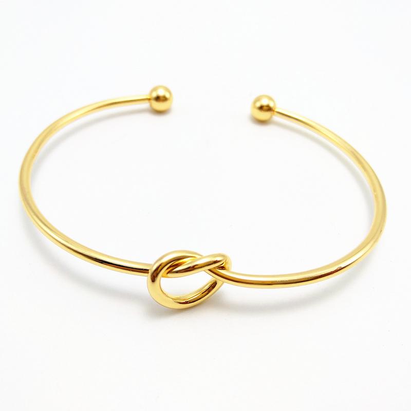 Bangle Bracelet Jewelry New Fashion Gold Silver Rose Gold Black Color Zinc Alloy Brief Knot Heart Women Girl Bangle Jewelry