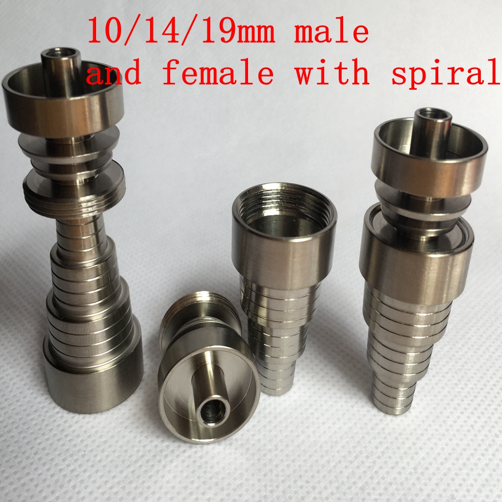 Universal Domeless 6 in 1 Titanium Nails 10mm 14mm 18mm Joint Male and Female GR2 Domeless Nail Smoking Accessories Glass Bongs Water Pipes Dab Rigs