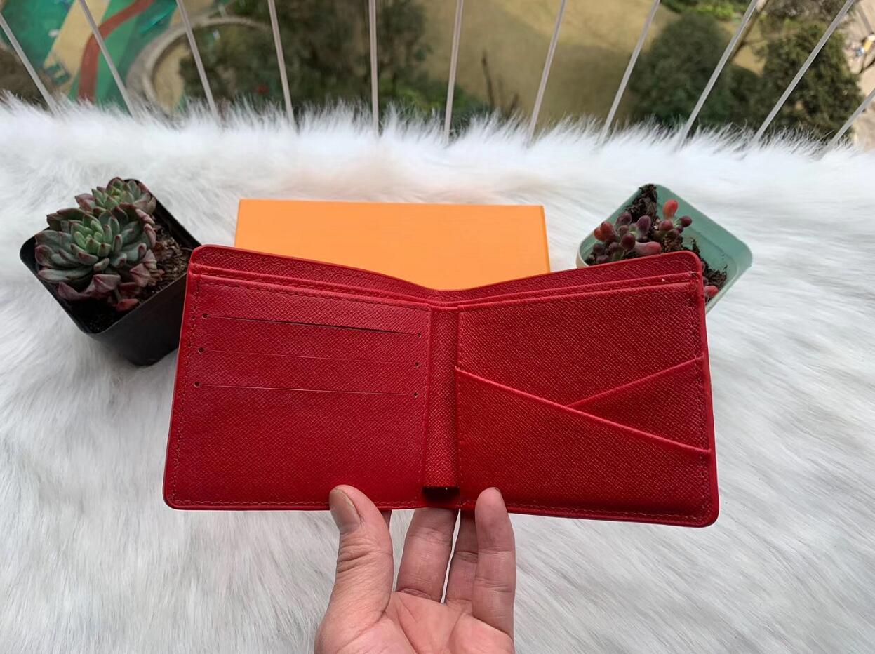 High-end Premium Red Leather Short Wallet X Red Black Walle Mens Wallet Credit Card Holder Purse women Wallets billfold Purses With box Purse Crossbody bag