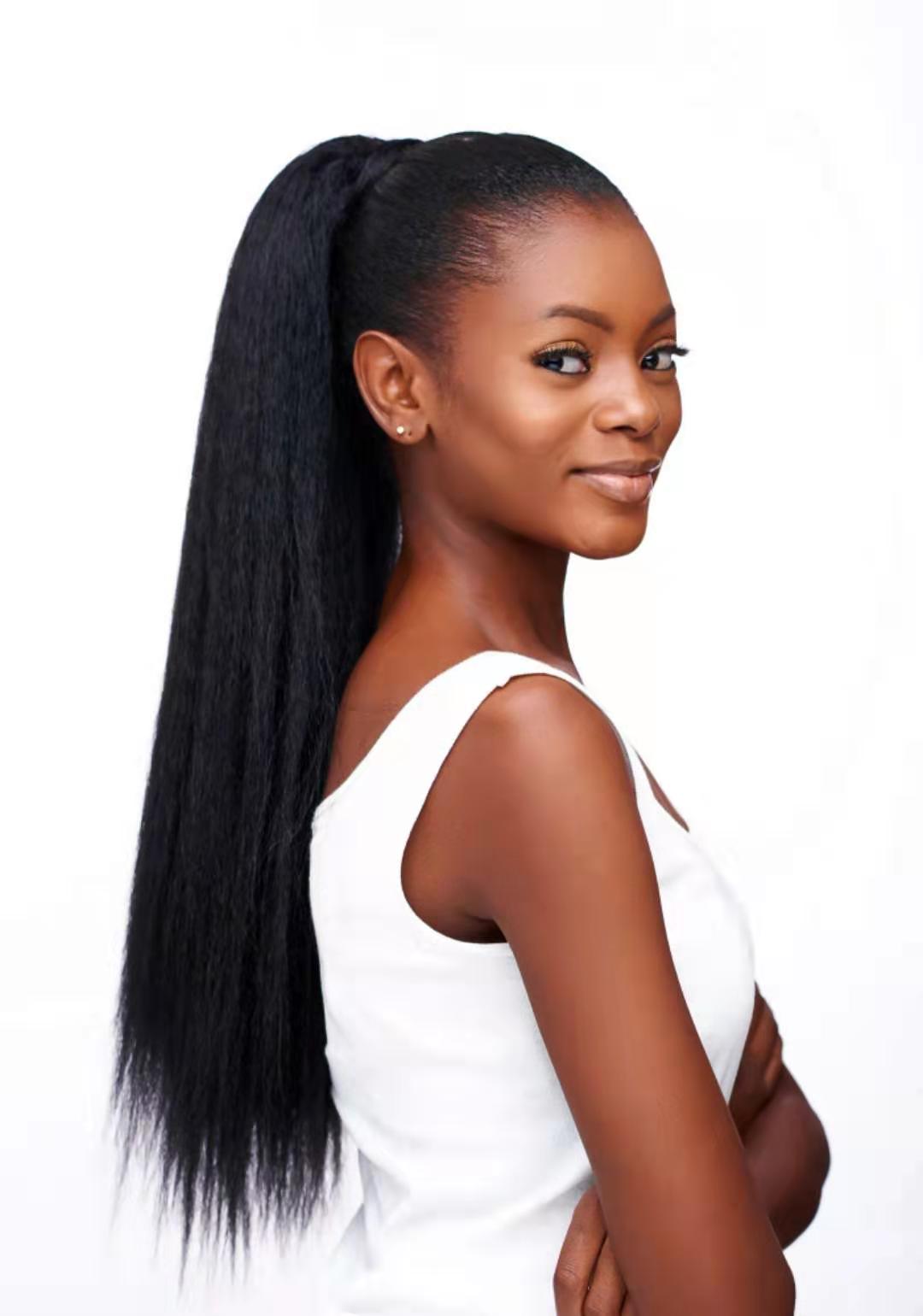 African long kinky blow out Virgin Brazilian Kinky Straight Ponytail Human Hair drawstring Pony tail Extensions 100g-140g Coarse Straight
African long kinky blow out Virgin Brazilian Kinky Straight Ponytail Human Hair drawstring Pony tail Extensions 100g-140g Coarse Straight