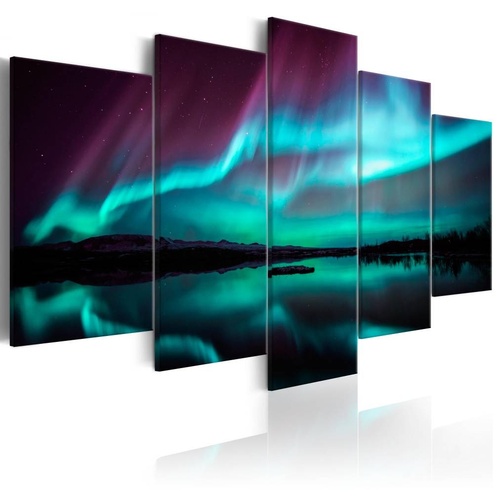 Fashion Wall Art Canvas Painting 5 Pieces Abstract Color Starry Landscape Modern Home Decoration,Choose Color And Size No Frame