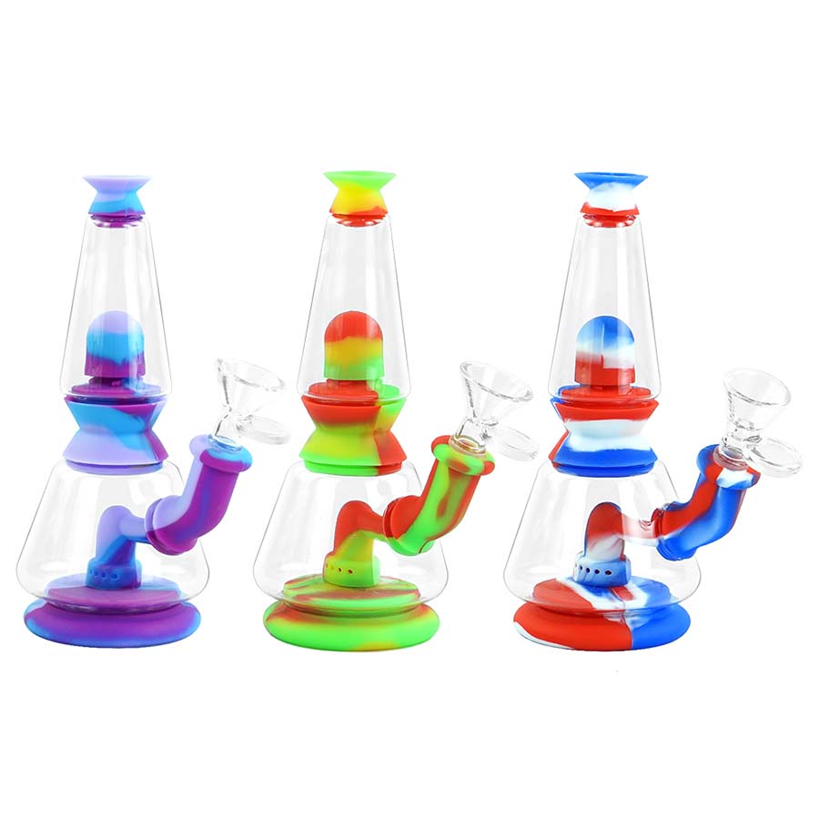 7.2"silicone water pipe glass smoking pipe glass bong hookah shisha Dab Rig Recycler food grade
7.2"silicone water pipe glass smoking pipe glass bong hookah shisha Dab Rig Recycler food grade