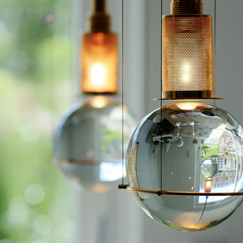 Nordic LED Crystal Ball Pendant Lights Lighting Postmodern Cafe Bar Living Room Lamp Restaurant Bedroom Decoration Light Fixture