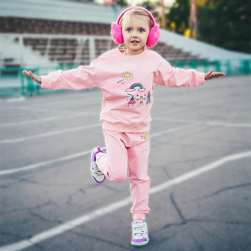 Girls Clothing Sets New Autumn Active girls clothes L Children Clothing Cartoon Print Sweatshirts+Pants Suit 3-7Y