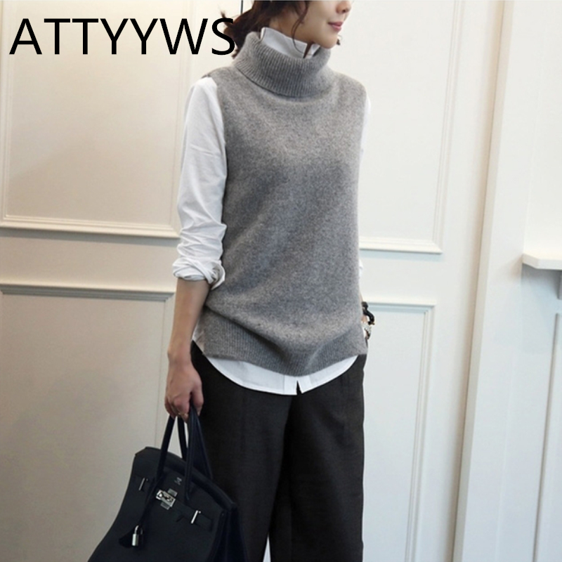 ATTYYWS Women's knitted cashmere wool high neck vest pullover women's wool sweater sleeveless vest new fashion wild Conventional, White;black
ATTYYWS Women's knitted cashmere wool high neck vest pullover women's wool sweater sleeveless vest new fashion wild Conventional, White;black