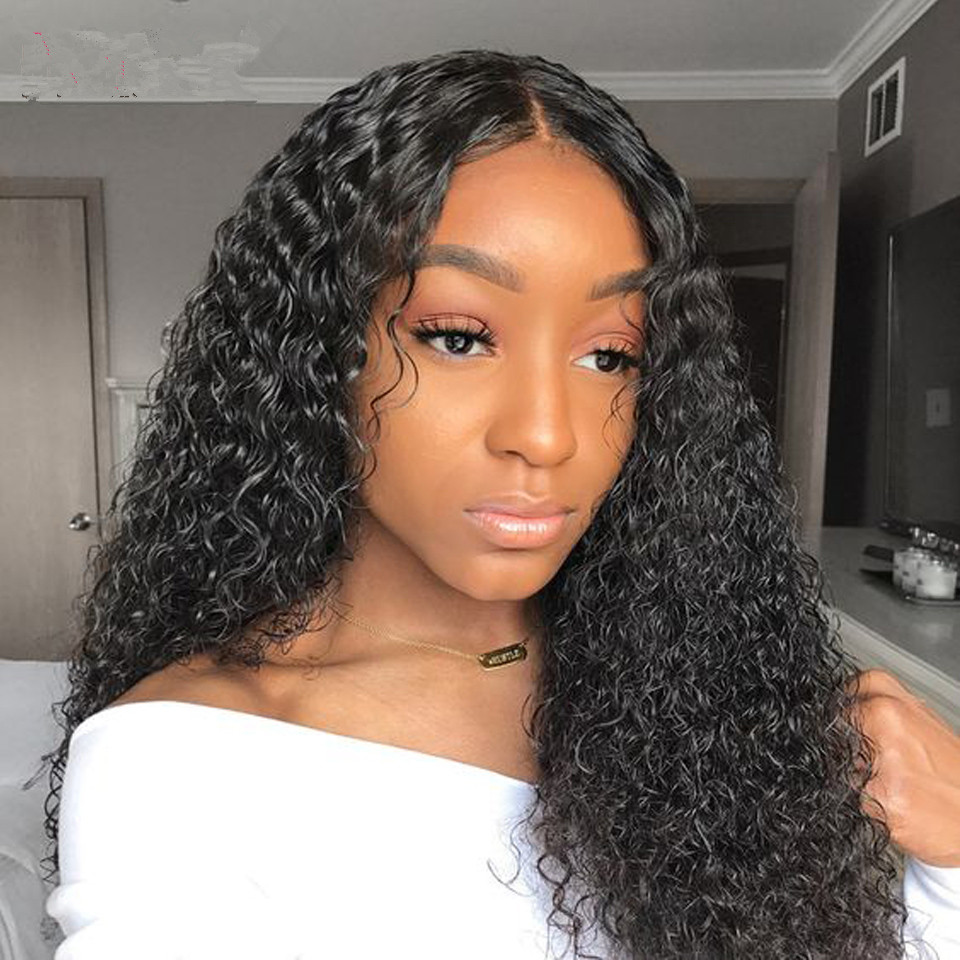 360 Lace Frontal Wig water wave Pre-Plucked With Baby Hairs 130% Density Glueless front Kinky Curly Human Bleached Knot diva1