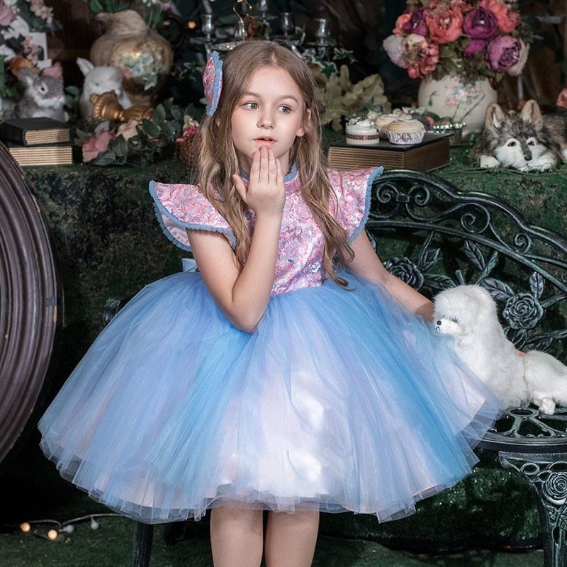 cute flower girl dress princess girls pageant dresses summer beach boho kneelength girls prom evening gowns birthday communion dress
