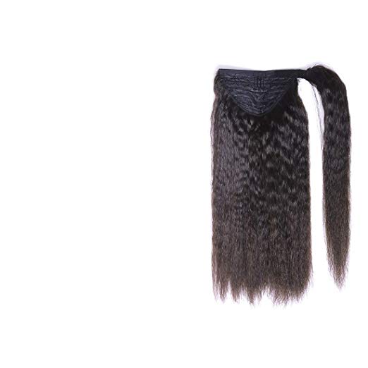 Human Hair Ponytail Kinky Straight Hairpieces Virgin Brazilian hair Iatian Yaki Straight Wrap Around Ponytails Hair extensions