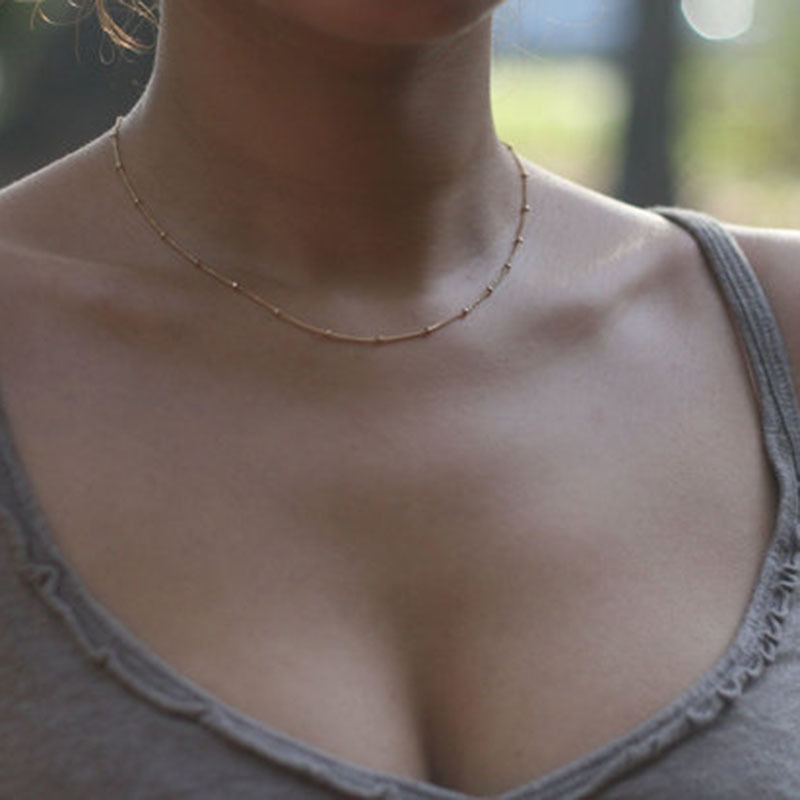 Short Necklace Chain Beads Women Necklaces Simple Choker Jewelry Lovers Silver Color Trendy Girls Stainless Steel Kpop Collares
Short Necklace Chain Beads Women Necklaces Simple Choker Jewelry Lovers Silver Color Trendy Girls Stainless Steel Kpop Collares
