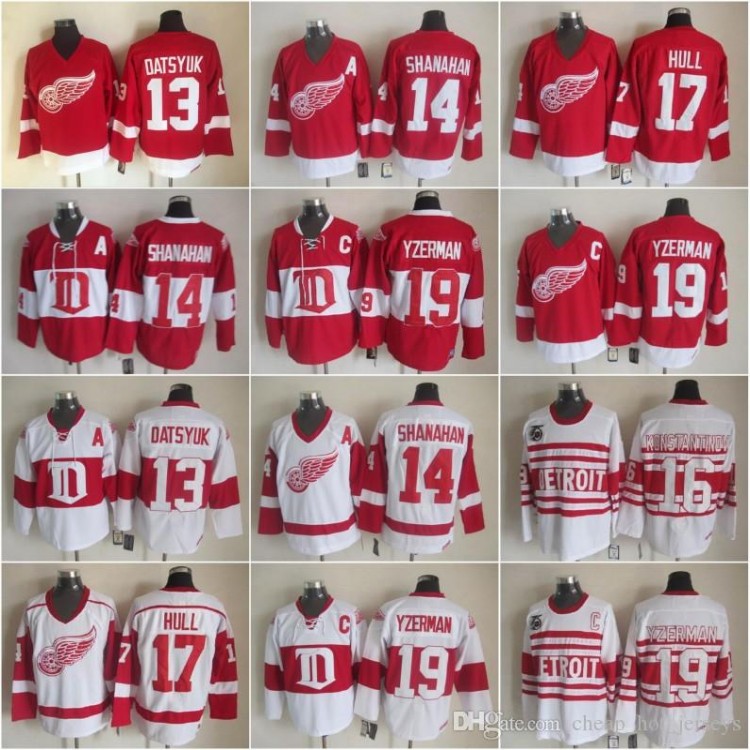 Detroit Red Wings 13 Pavel Datsyuk Jerseys 16 Konstantinov Man 19 Steve Yzerman 14 Brendan Shanahan 17 Brett Hull Red White Vintage, Black;red
Detroit Red Wings 13 Pavel Datsyuk Jerseys 16 Konstantinov Man 19 Steve Yzerman 14 Brendan Shanahan 17 Brett Hull Red White Vintage, Black;red