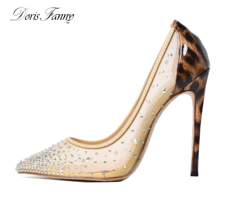 Casual Designer sexy lady Fashion women dress shoes Leopard Mesh Crystals Wedding bride party stiletto high heels large size woman pumps, Leopard 10cm
Casual Designer sexy lady Fashion women dress shoes Leopard Mesh Crystals Wedding bride party stiletto high heels large size woman pumps, Leopard 10cm