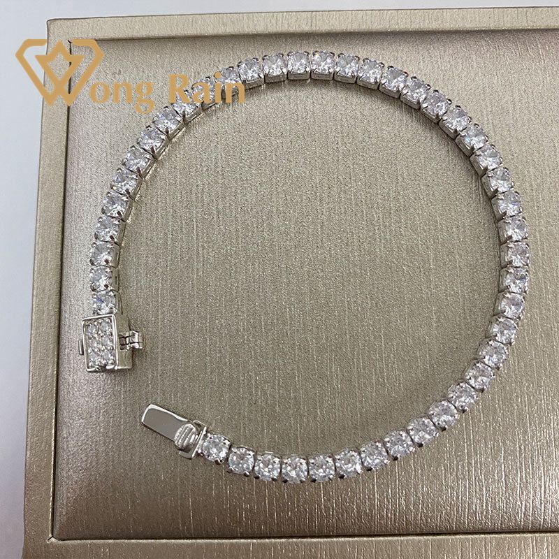 Wong Rain 100% 925 Sterling Silver 3 * 3 MM Created Moissanite Gemstone Bangle Charm Wedding Bracelet Fine Jewelry Wholesale CX200706, Black
Wong Rain 100% 925 Sterling Silver 3 * 3 MM Created Moissanite Gemstone Bangle Charm Wedding Bracelet Fine Jewelry Wholesale CX200706, Black