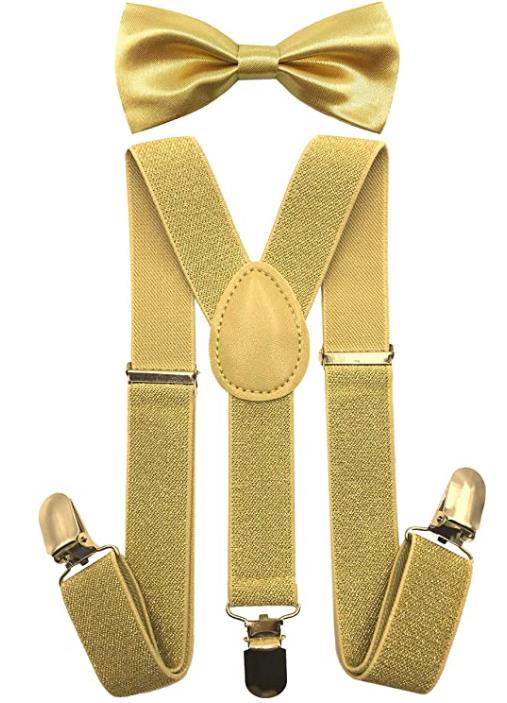 Child Kids Suspenders Bowtie Set Adjustable Elastic Suspender Set for Boys Girls Classic Accessory Age 1 to 10 Year