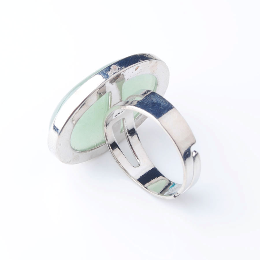 WOJIAER Oval Finger Rings Natural Gem Stone Green Aventurine Party Ring for Men Women Jewelry Z9167