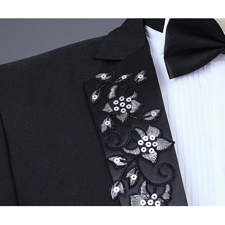 New One Button Black Wedding Tuxedos Handsome Notched Lapel 2 Pieces Men Suits Best Groom Wear Blazer