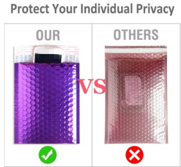 Purple Poly Bubble Mailers Padded Envelopes Self Seal Mailing Envelopes Bags Pack 50pcs 18*23cm Packing Bags