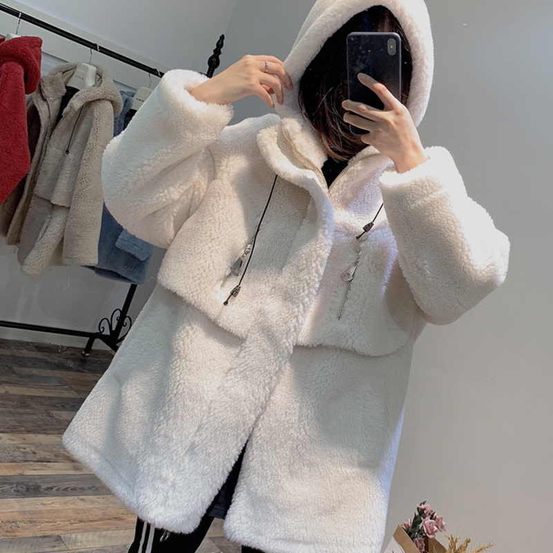 Faux fur with hood 2020 new fashion winter 30% wool women plus size teddy coat thick warm casual clothes, Red
Faux fur with hood 2020 new fashion winter 30% wool women plus size teddy coat thick warm casual clothes, Red