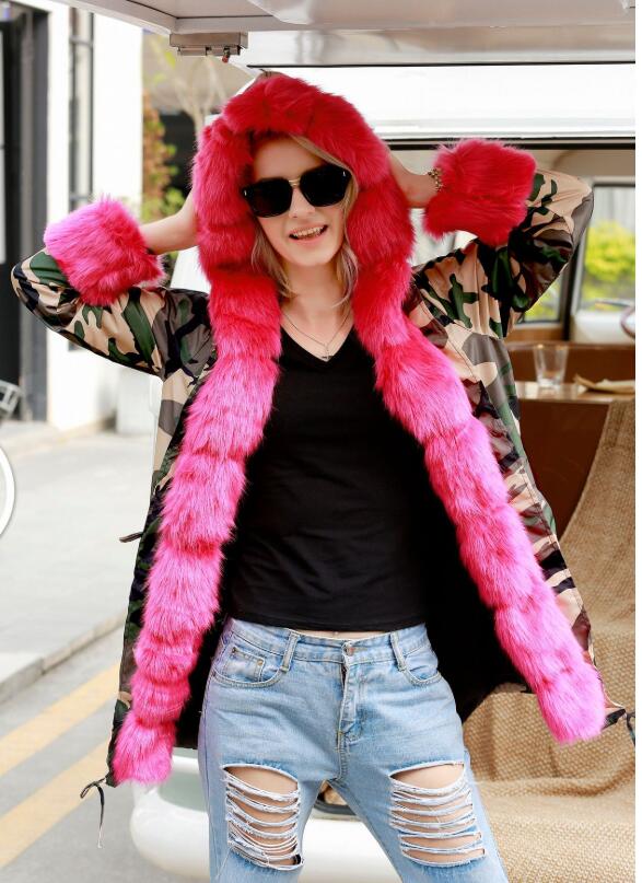 Winter Women Thicken Pink Faux Fur Camouflage Hot Parka Women Hooded Long Fashion Jacket Overcoat Plus Size M
Winter Women Thicken Pink Faux Fur Camouflage Hot Parka Women Hooded Long Fashion Jacket Overcoat Plus Size M