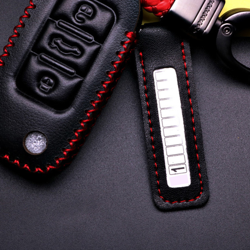 Car Key Chains Phone Number Card PU Leather Keychain Pendant For Men Women Gifts