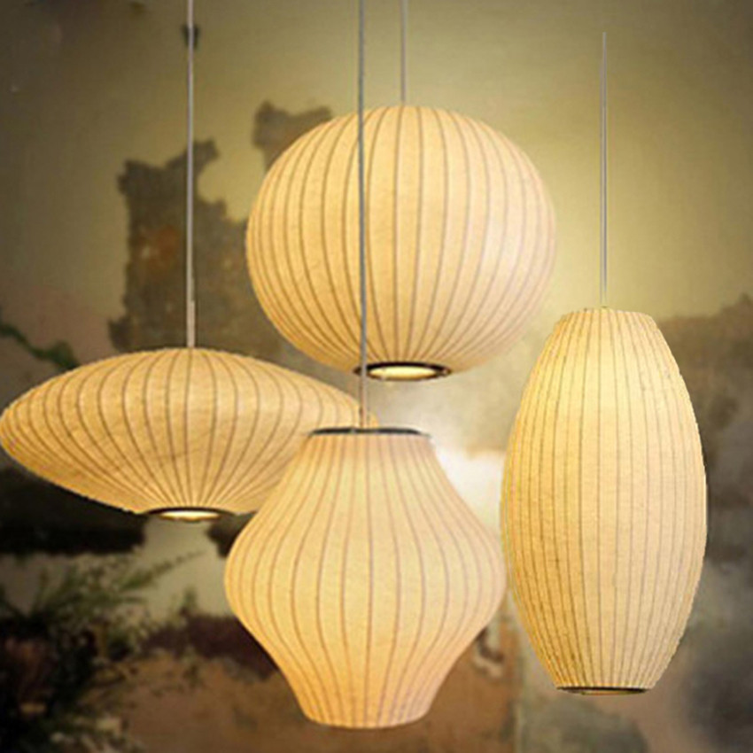 Modern Silk Chandelire Staircase Danish Dining Hall Bar Clothing Shop Pendant Lamp Lantern Lampshade Restaurant Tatami Lustre