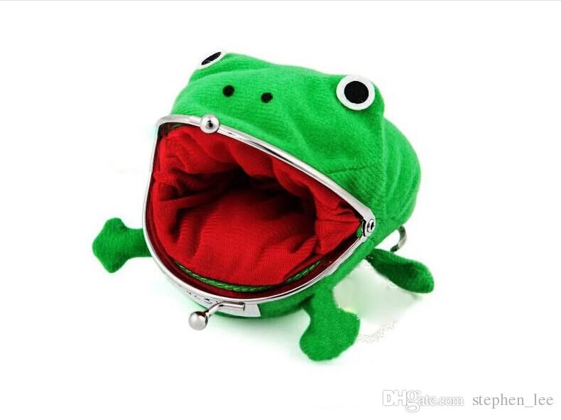 PT063,2022 Children Green Frog Coin Cartoon Anime Cosplay Frogs Wallet Kids Cute Personality Purse