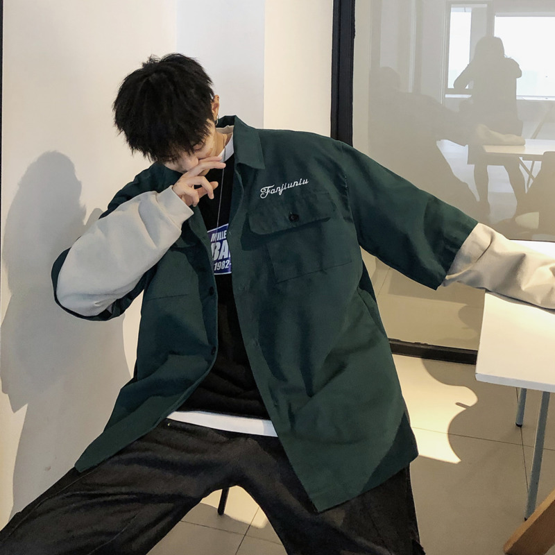 2019 Spring And Summer New Trend Korean Version Of The Men's Casual Couple Fake Two Pieces Stitching Loose Cute Long-sleeved, Black
2019 Spring And Summer New Trend Korean Version Of The Men's Casual Couple Fake Two Pieces Stitching Loose Cute Long-sleeved, Black