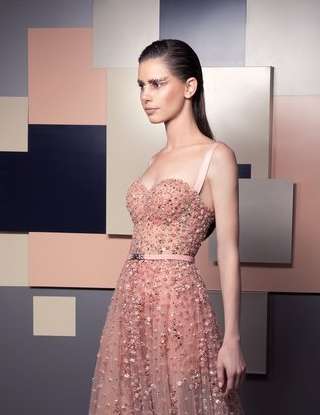 2019 Ziad Nakad Prom Dresses Sexy Spaghetti Straps Lace Beaded Crystal A Line Evening Dress Customized Special Occasion Gowns