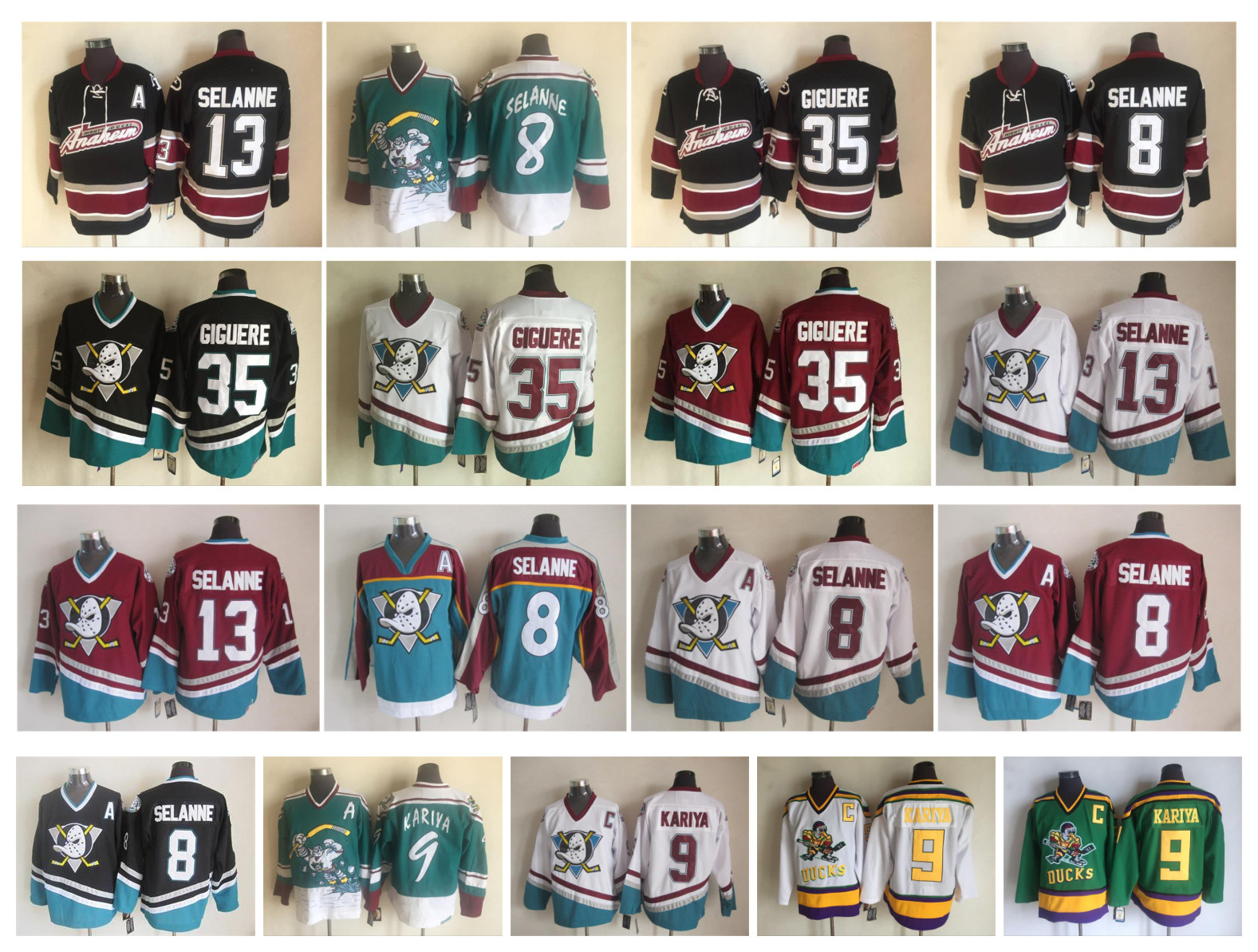 Vintage Anaheim Ducks Mighty Ducks Jersey 8 Teemu Selanne 9 Paul Kariya 13 Teemu Selanne 35 Jean-Sebastien Retro CCM Hockey Jerseys, As pic
Vintage Anaheim Ducks Mighty Ducks Jersey 8 Teemu Selanne 9 Paul Kariya 13 Teemu Selanne 35 Jean-Sebastien Retro CCM Hockey Jerseys, As pic