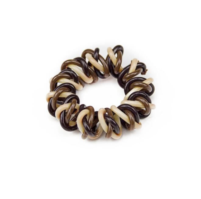 Women Girls Colorful Rainbow Spiral Hair Ties Rope Telephone Wire Plastic No Crease Coil Thickened Scrunchies Free Shipping