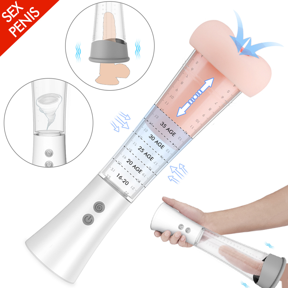 Men Penis Enlargement Vacuum Pump Vibrator Sex Toys For Adult Artificial Vagina Masturbator for Men Vacuum Pump bomba peniana Y191010