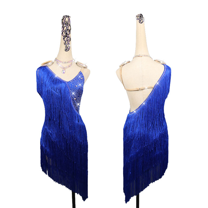 Latin Dance Competition Dress Women Rhinestone Dress Blue Tassels Rumba Stage Wear Gatsby Dance Clothes Women, Blue dress
Latin Dance Competition Dress Women Rhinestone Dress Blue Tassels Rumba Stage Wear Gatsby Dance Clothes Women, Blue dress