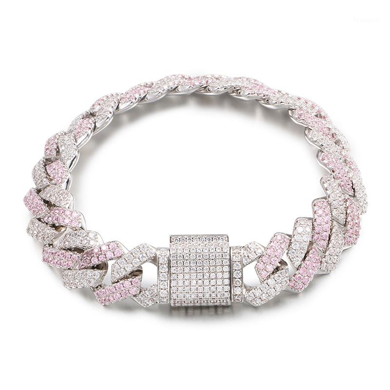 Fashion Silver Pink Color Matching Zircon Strip Cuban Chain Bracelet Hip Hop Bracelet for Men and Women1
Fashion Silver Pink Color Matching Zircon Strip Cuban Chain Bracelet Hip Hop Bracelet for Men and Women1
