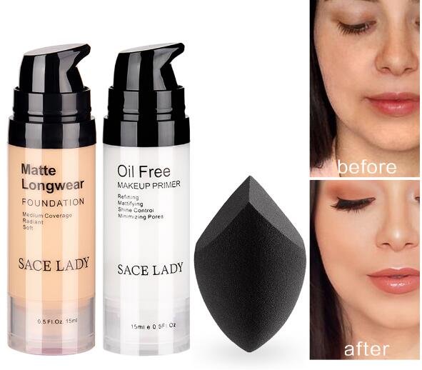 Makeup Set Matte Foundation Primer Base Make Up Kit Oil-control Pores Liquid Cream Brand Cosmetic PuffProfessional, White
Makeup Set Matte Foundation Primer Base Make Up Kit Oil-control Pores Liquid Cream Brand Cosmetic PuffProfessional, White