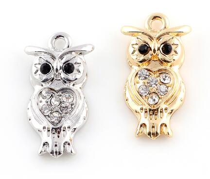 20PCS/lot 14x26mm (Golden,Silver Color) Rhinestones Animal Owl Hang Pendant Charms Fit For DIY Floating Dangle Locket Jewelrys
20PCS/lot 14x26mm (Golden,Silver Color) Rhinestones Animal Owl Hang Pendant Charms Fit For DIY Floating Dangle Locket Jewelrys