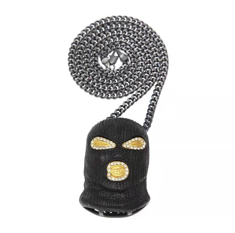 iced out black mask pendant necklaces for men luxury designer mens bling diamond headgear pendants cuban link chain necklace jewelry gift
iced out black mask pendant necklaces for men luxury designer mens bling diamond headgear pendants cuban link chain necklace jewelry gift