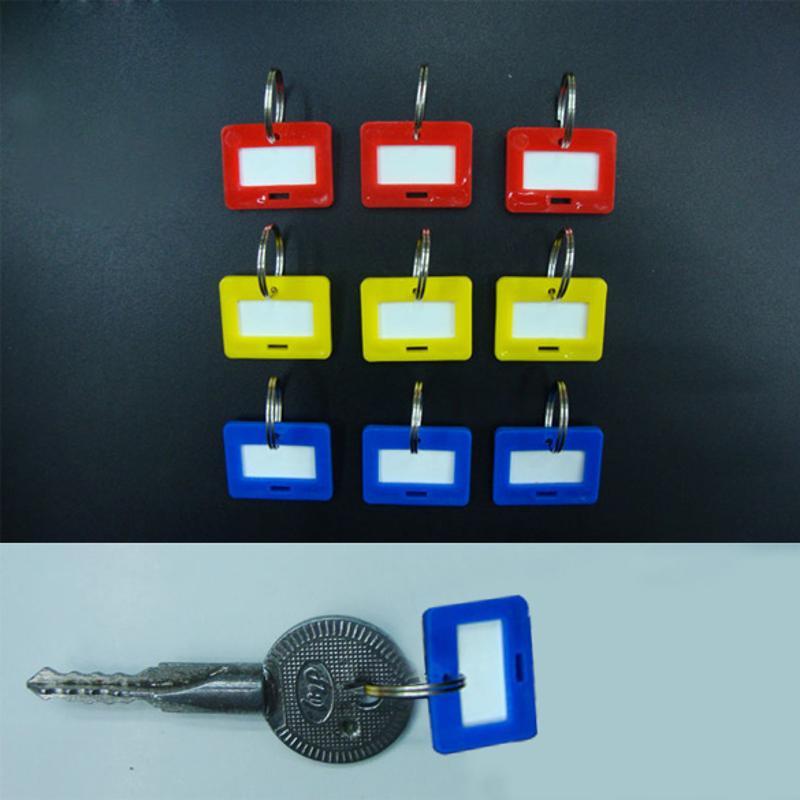 100pcs/lot Cute Mix Label Plastic Keychain For Women Man Keys Cover Key Caps Key Ring Key Holder Accessories Free Drop Shipping