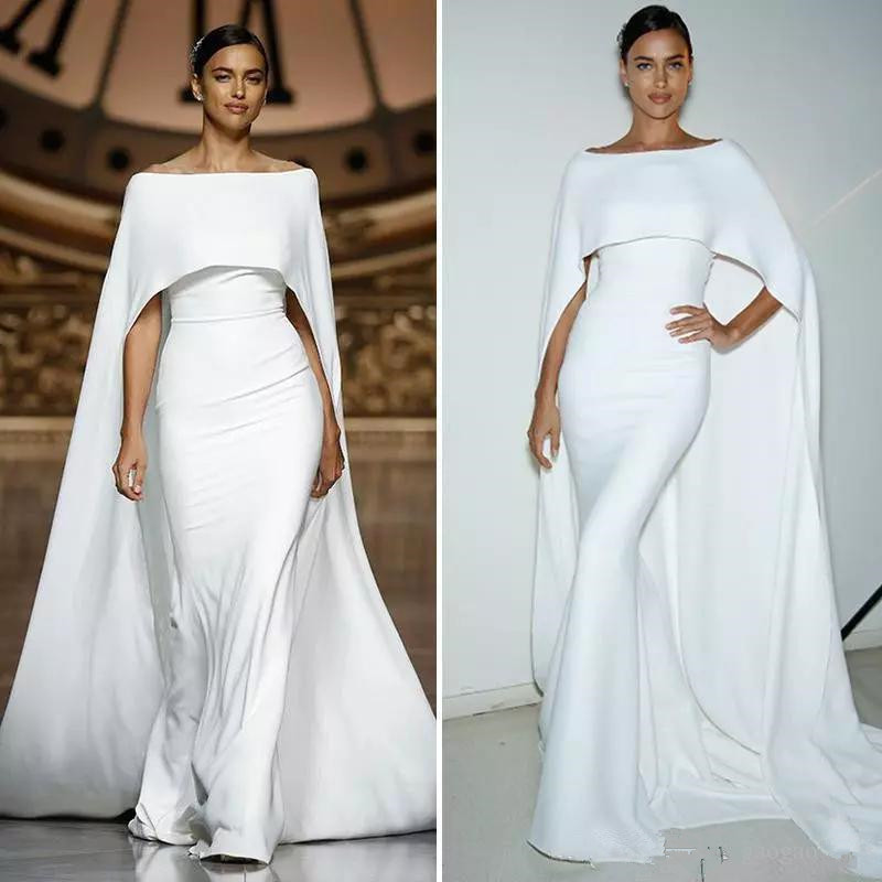 2020 Simple chiffon Long Mermaid Evening Dresses With Cape Custom Made Prom Gowns Sexy Off Shoulder Sweep Train Party Dress, Light purple
2020 Simple chiffon Long Mermaid Evening Dresses With Cape Custom Made Prom Gowns Sexy Off Shoulder Sweep Train Party Dress, Light purple