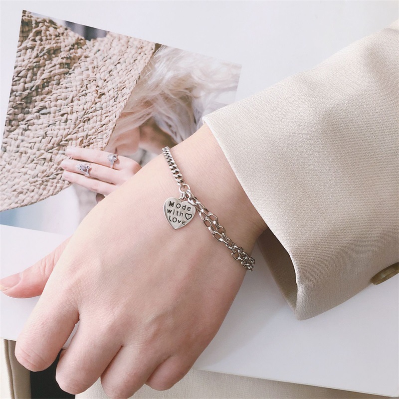 Other Bracelets Acecare Sterling Silver Small Heart Bracelet Retro Cool Girl Female Chain Charm Love Party Wedding Jewelry Gift
Other Bracelets Acecare Sterling Silver Small Heart Bracelet Retro Cool Girl Female Chain Charm Love Party Wedding Jewelry Gift