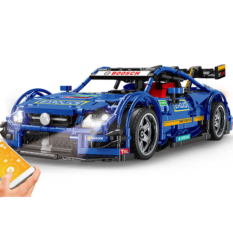 APP Remote Control Motorized C63 Blue Super Racing Car Building Blocks Bricks Mould King Compatible Legoing 13073 AGM MOC-6687 Birthday Toys Children 