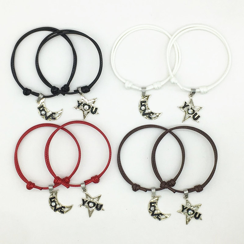 New Fashion Couple Bracelets For Women And Men Moon Star Charm Bracelets Letters 'lvoe You' Rope Chain Paired Bracelets Gifts
New Fashion Couple Bracelets For Women And Men Moon Star Charm Bracelets Letters 'lvoe You' Rope Chain Paired Bracelets Gifts