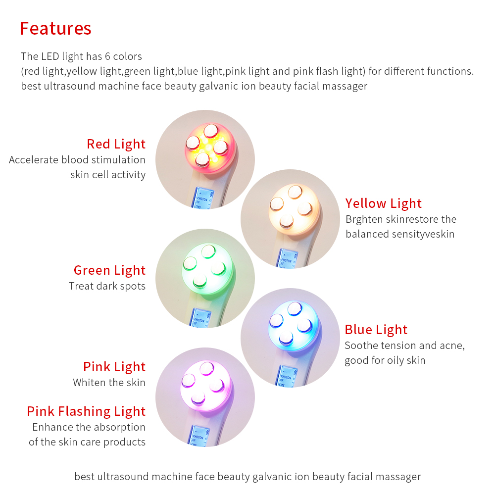 Cleaning Facial Mesotherapy Electroporation RF Radio Frequency LED Pon Face Lifting Tighten Wrinkle Removal Skin Care Massager