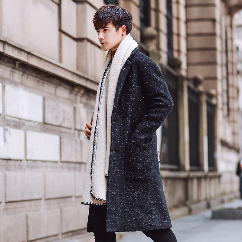2019 New Male Clothing Autumn and winter wool coat man Korean long windbreaker tide slim woolen coat, Black
2019 New Male Clothing Autumn and winter wool coat man Korean long windbreaker tide slim woolen coat, Black