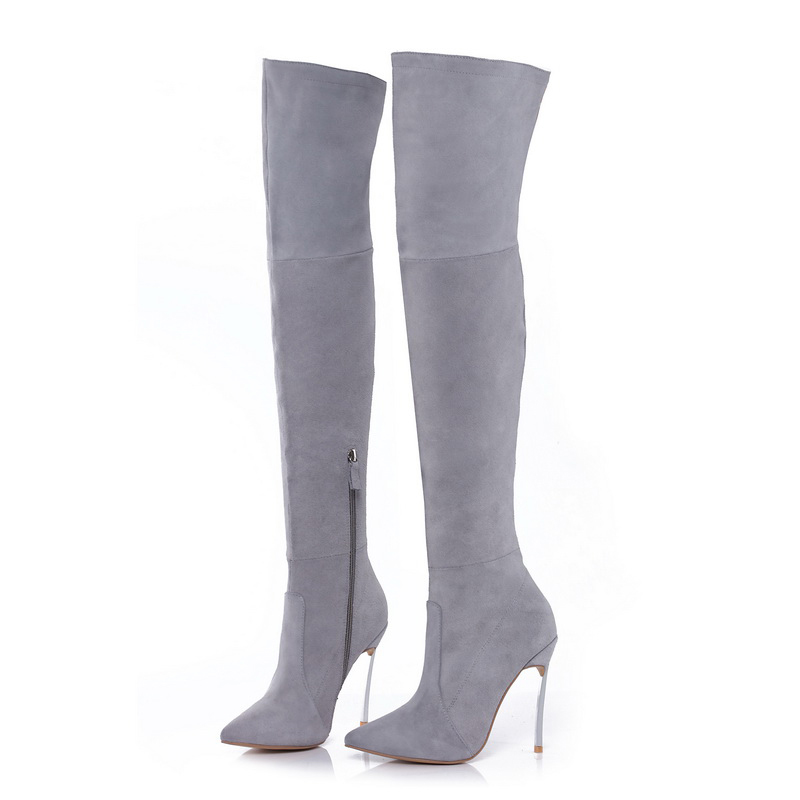 8cm 10cm grey genuine leather over the knee boots thigh high booties size34-42, Black
8cm 10cm grey genuine leather over the knee boots thigh high booties size34-42, Black