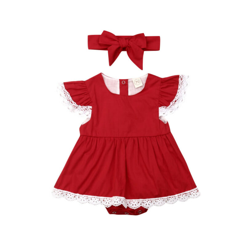 Newborn Baby Infant Girl Lace Floral Romper/Tutu Dress + Headband arrival Sister Suit 2Pcs Outfits Party Dress