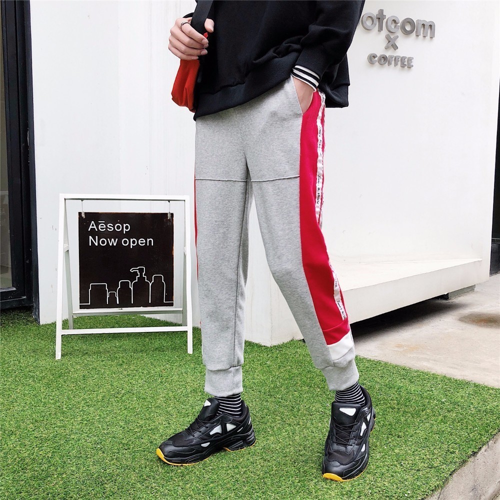 2018 Korean Style Men's Fashion Casual Pants Loose Side Stripe Joggers Sweatpants Waist Elastic Bound Feet Large Size Trousers, Black
2018 Korean Style Men's Fashion Casual Pants Loose Side Stripe Joggers Sweatpants Waist Elastic Bound Feet Large Size Trousers, Black