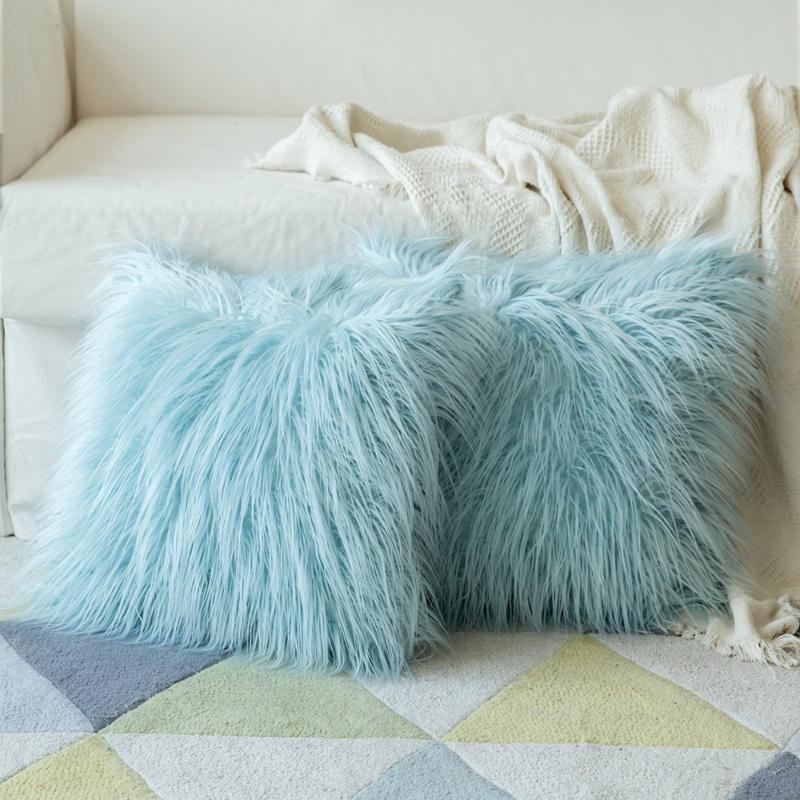 Cushion/Decorative Pillow Plush Case Cushions Fur Cushion Cover Ins Sofa Bed Pillows Faux Throw Decorative Christmas Room