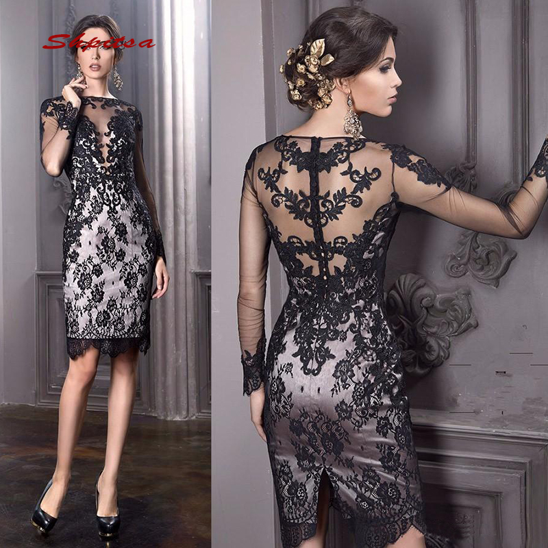 Long Sleeve Short Cocktail Dresses Party Black Lace Graduation Women Prom Plus Size Coctail Semi Formal Dresses
Long Sleeve Short Cocktail Dresses Party Black Lace Graduation Women Prom Plus Size Coctail Semi Formal Dresses